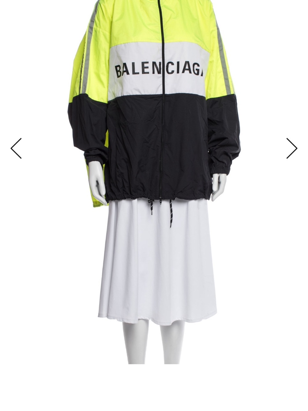 Balenciaga Neon Yellow Black and White Panel Bomber Jacket